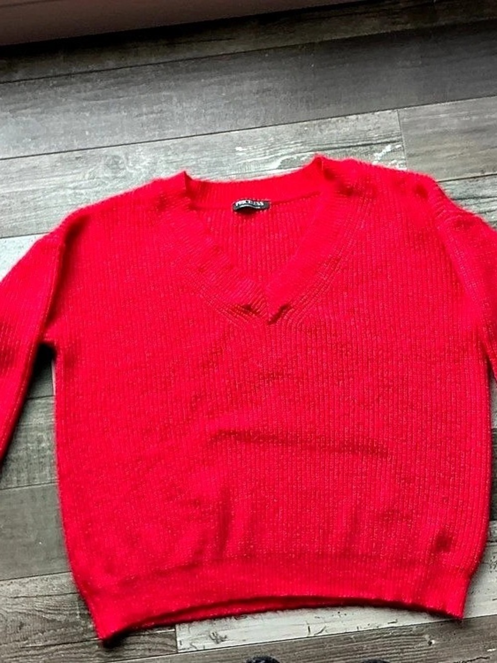Priceless Red V-Neck Sweater XL